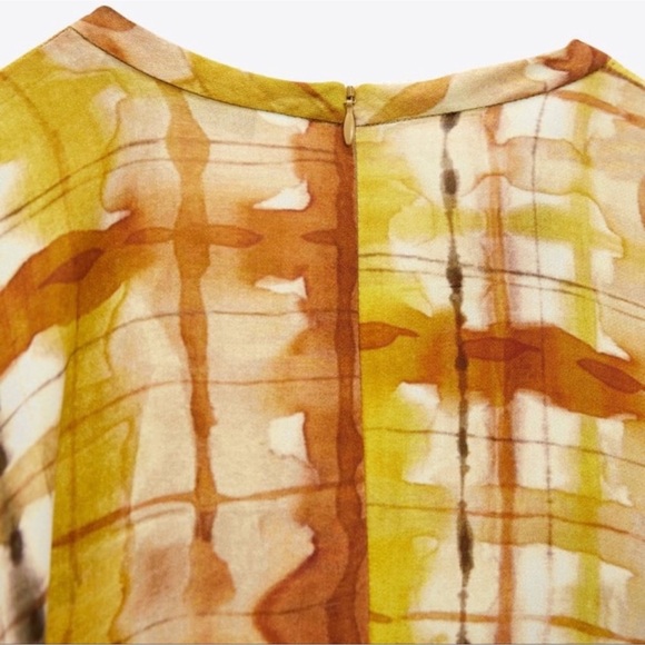 Blogger Favorite Zara Printed Midi Dress Size Medium - Picture 13 of 16